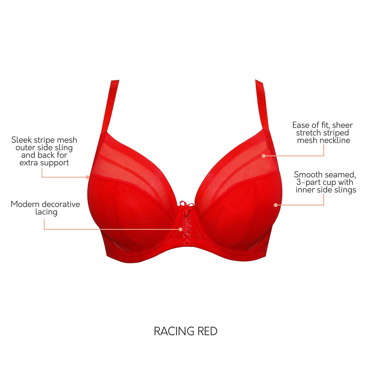 Shea Full Bust Unlined Plunge Bra - Racing Red