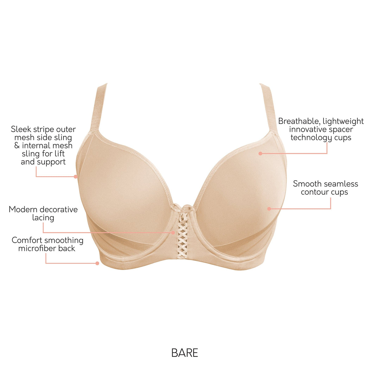 Shea Full Bust T-Shirt Bra - Bare