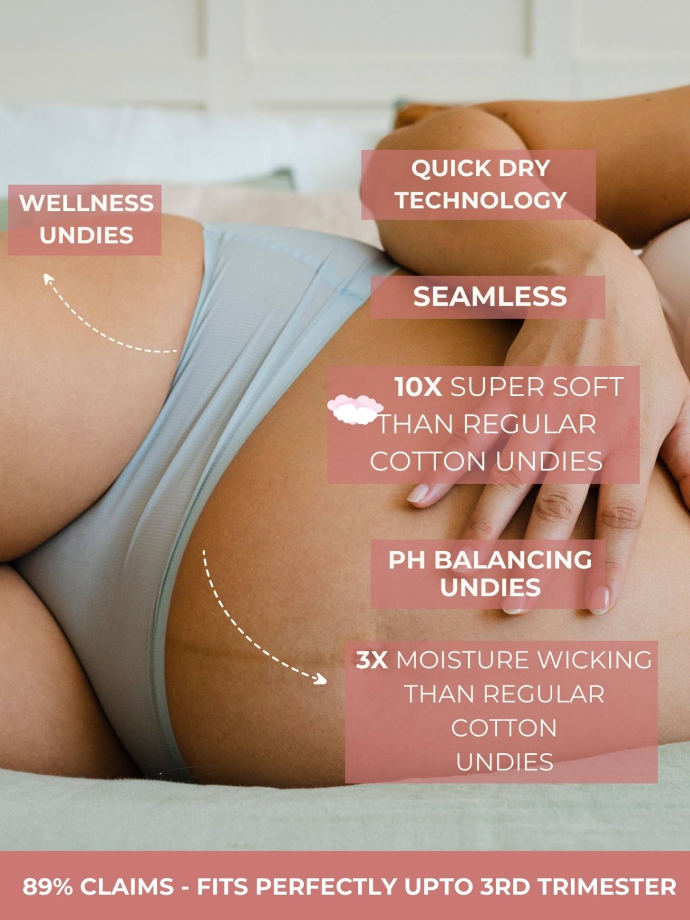 Lemon Bae Seamless Maternity Bikini Quick Dry Body Adaptive Undies
