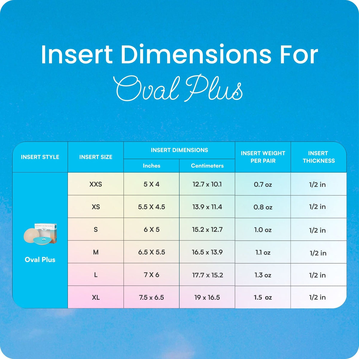 Oval Plus+ Bra Inserts