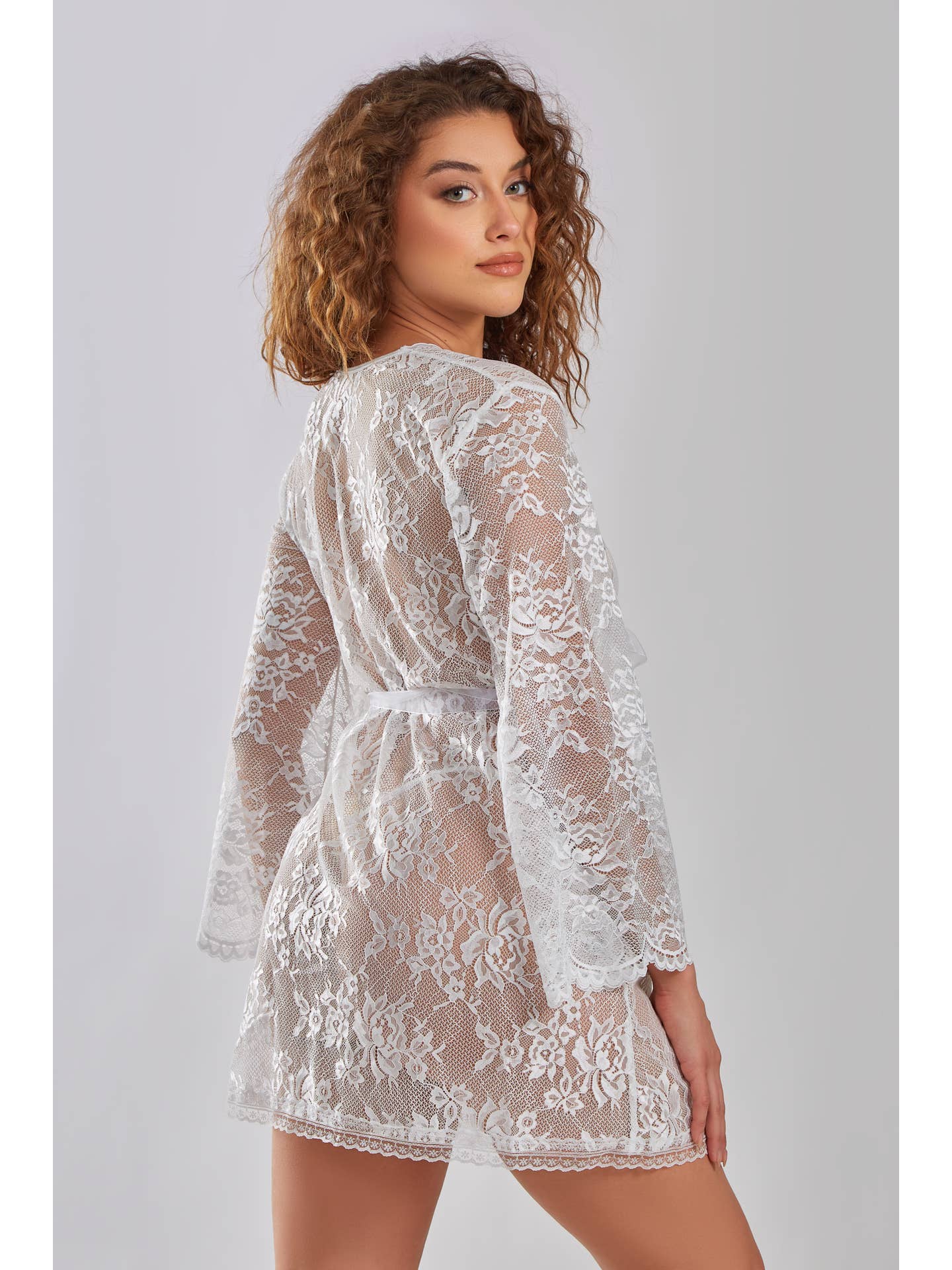 Willow Lace Robe w/Scalloped Sleeves
